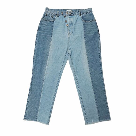 Pacsun Jeans Womens 32x24 Two-Tone Blue High Rise Straight Cotton Retro Y2K - Picture 1 of 12